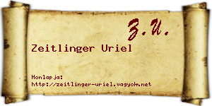 Zeitlinger Uriel névjegykártya